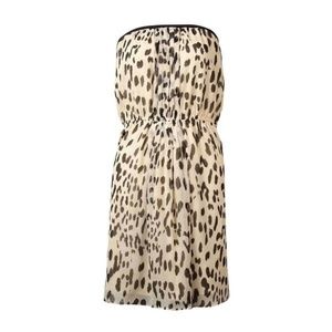 Rachel Roy Strapless Leopard Print Crepe Dress